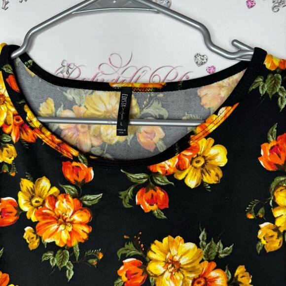 Edista top floral Mary golds black orange green yellow flowers πfloral high low - Picture 2 of 6